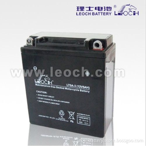 LEOCH Maintenance Free Motorcycle Battery With 12V5AH